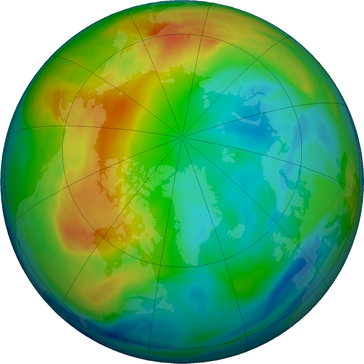 Arctic ozone map for 11 December 2023